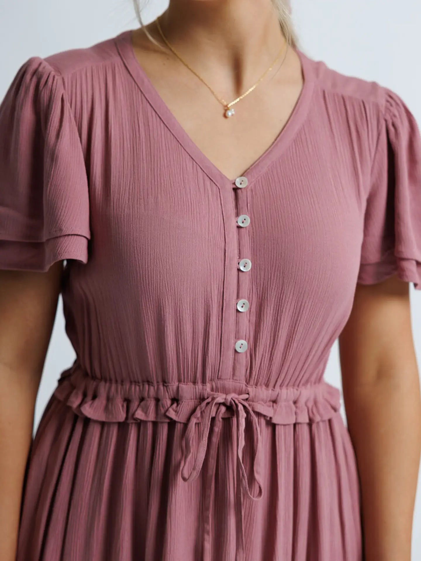 PREORDER: Misty Pink Short Sleeve Dress