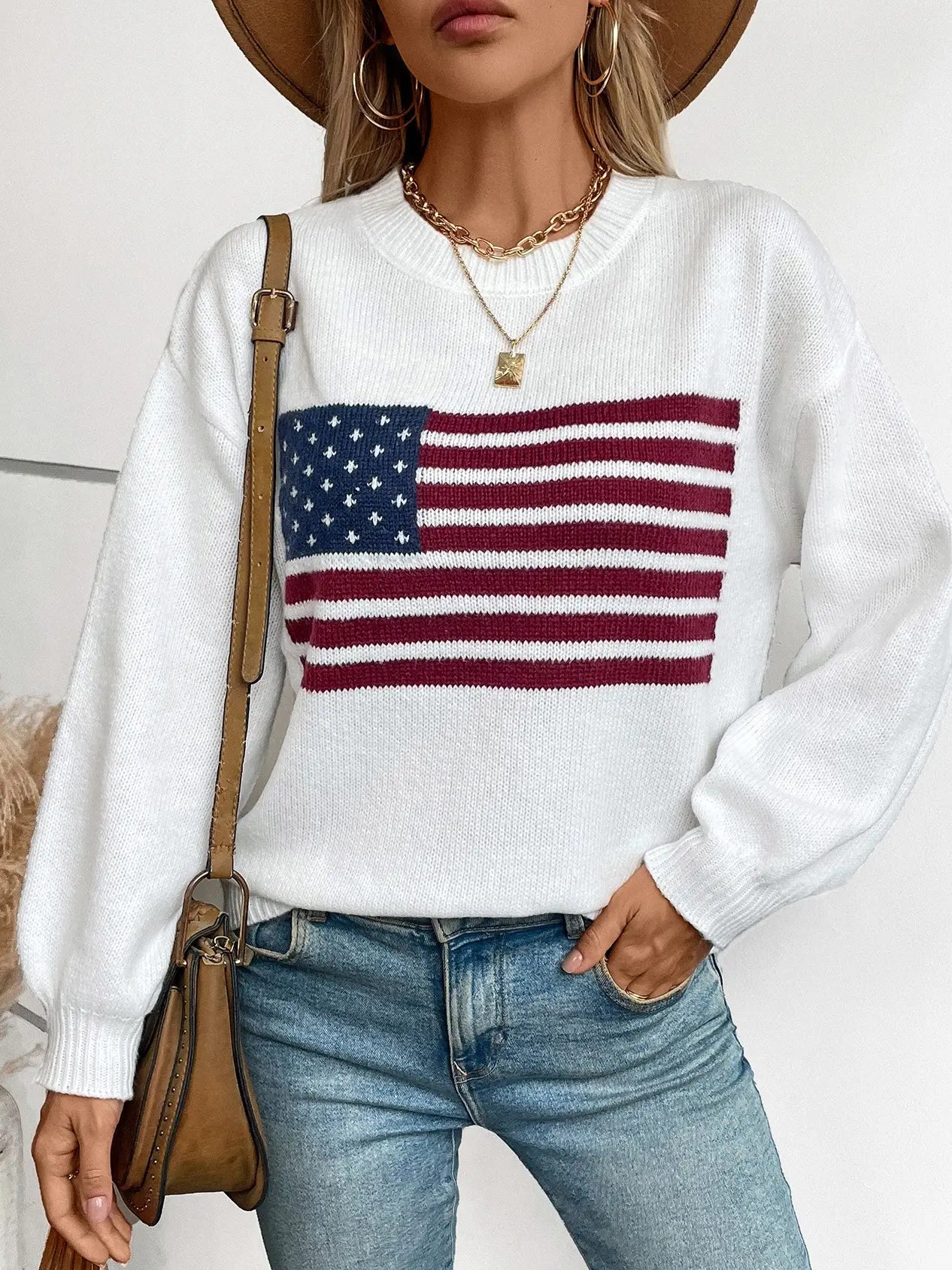 PREORDER: 4th of July American Flag Crewneck Sweater