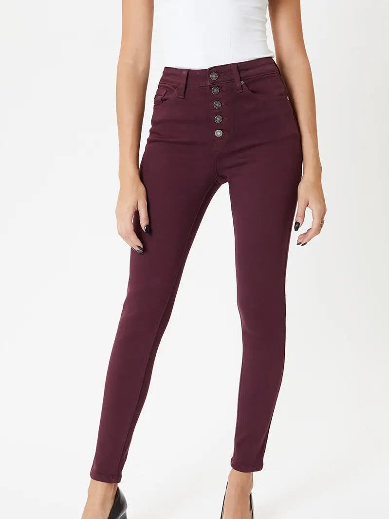PREORDER: KanCan High rise burgundy super skinny