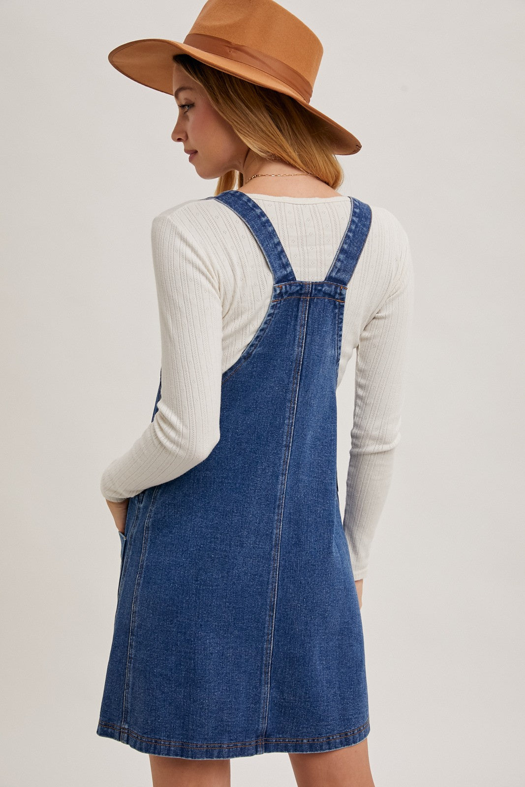 Mini Denim Overall Dress