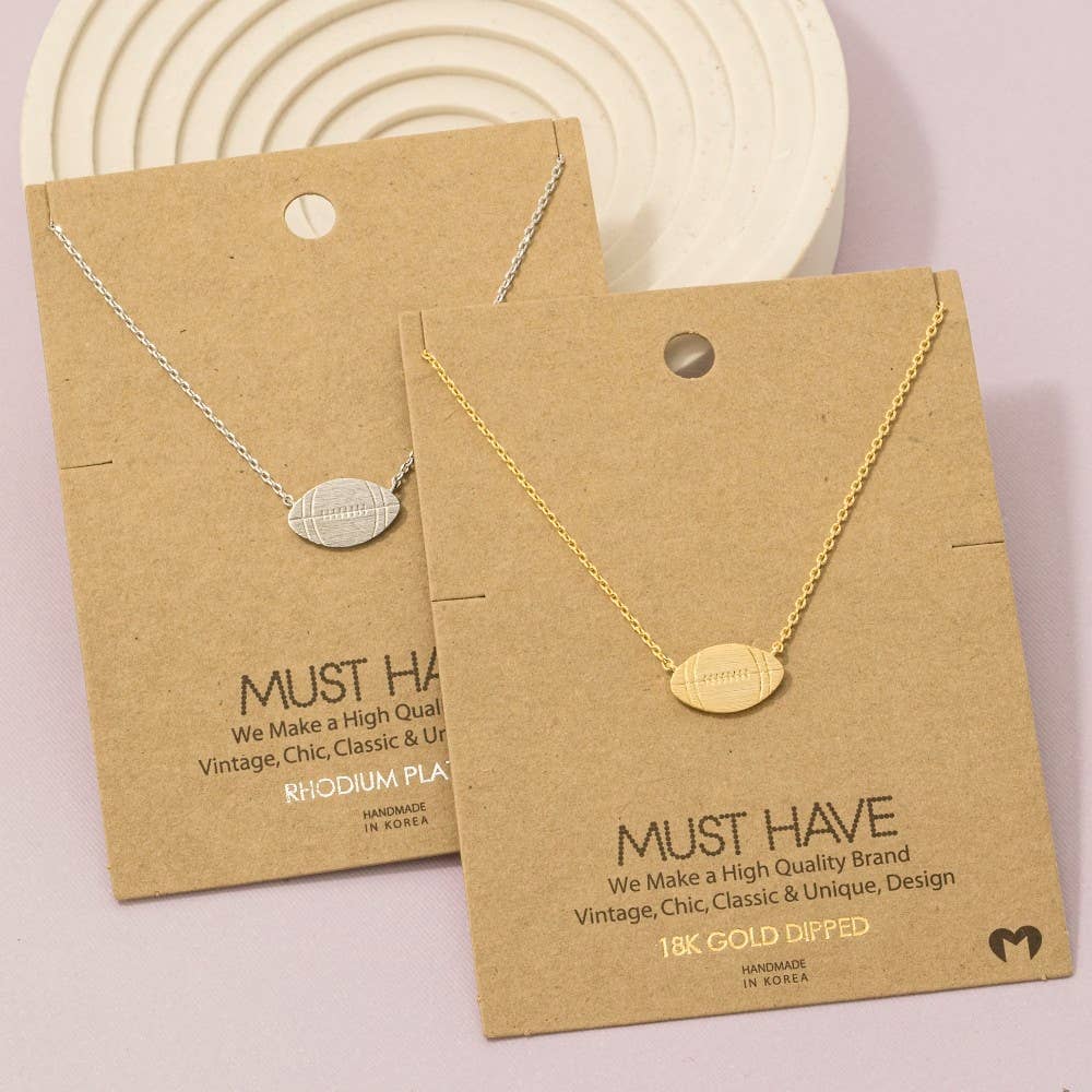 Dainty Football Pendant Necklace