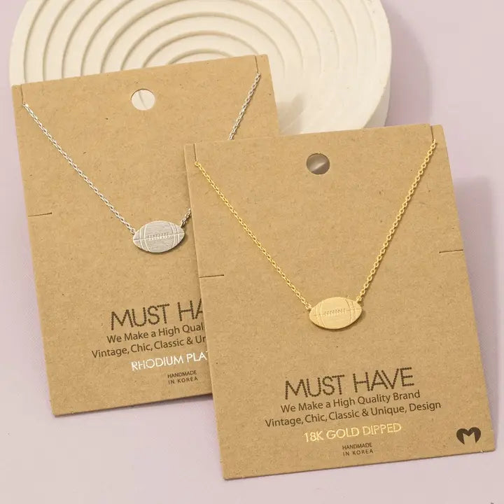 PREORDER: Dainty Football Pendant Necklace