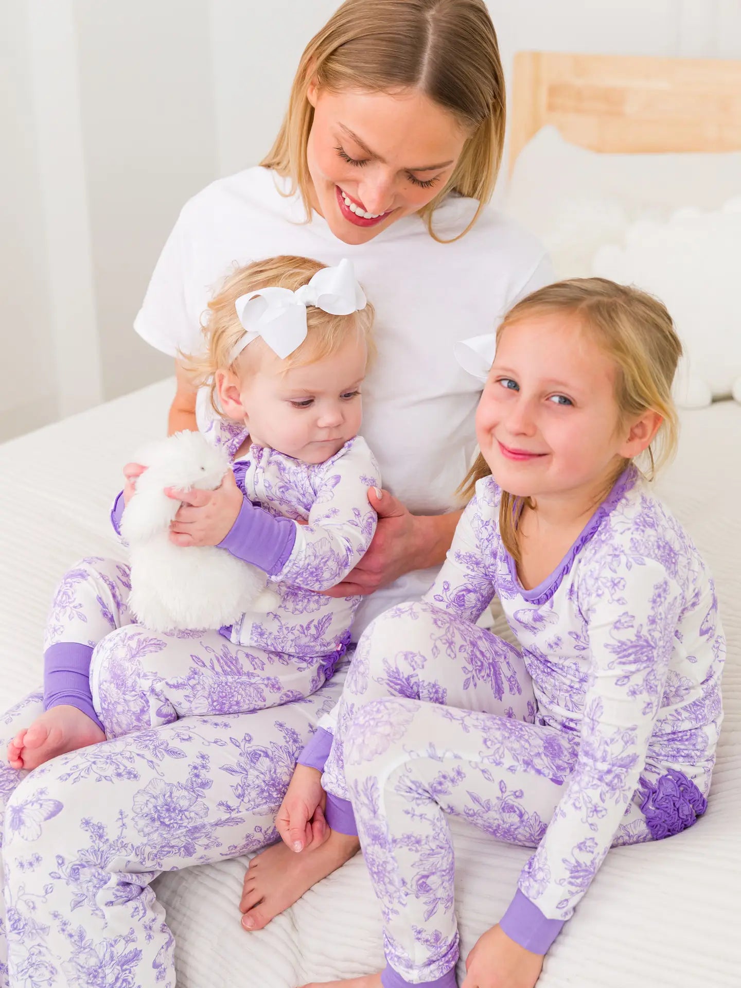 PREORDER: Adult Wisteria Purple Butterfly Garden Toile Bamboo Viscose Pajama Pants