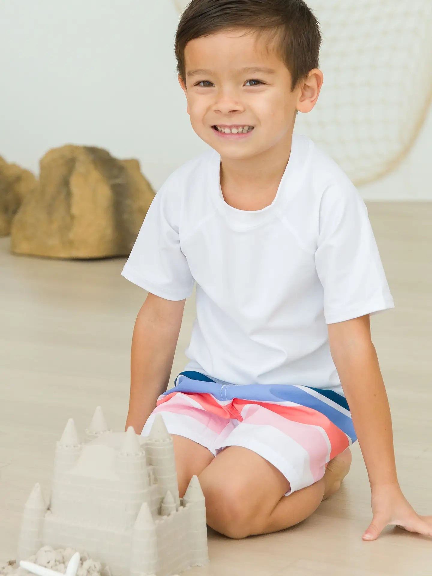 PREORDER: Boys Seaside Stripe Swim Trunks