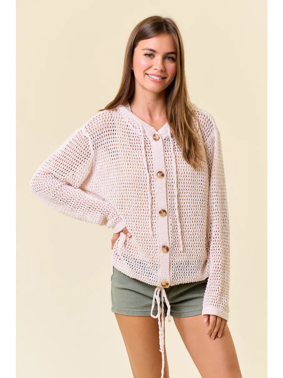 PREORDER: Fisher Net Hoodie Cardigan