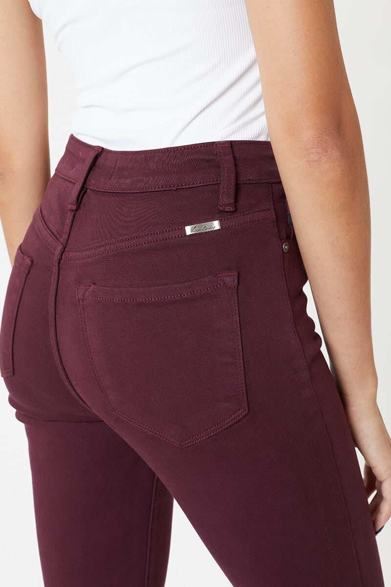 PREORDER: KanCan High rise burgundy super skinny