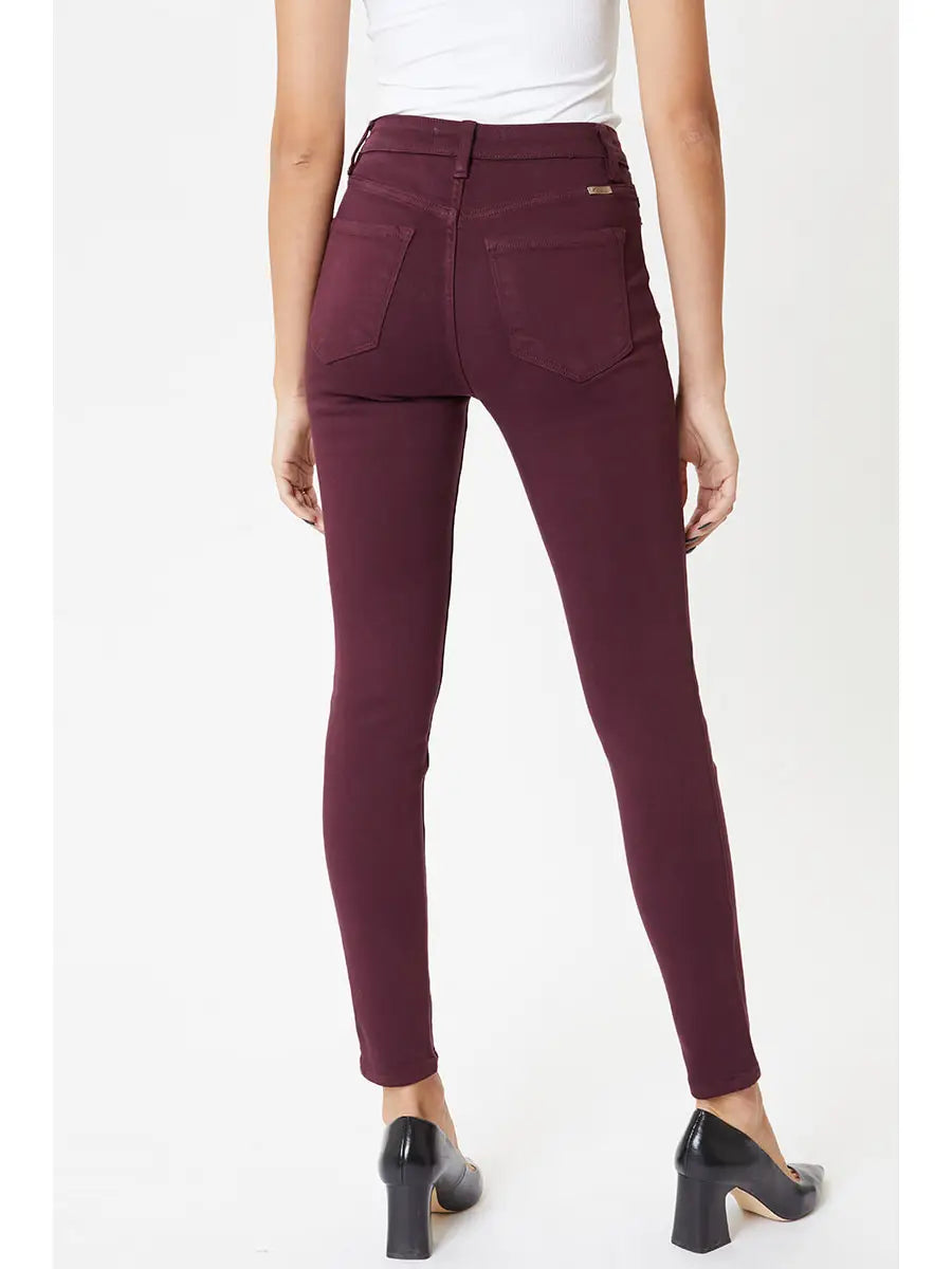 PREORDER: KanCan High rise burgundy super skinny