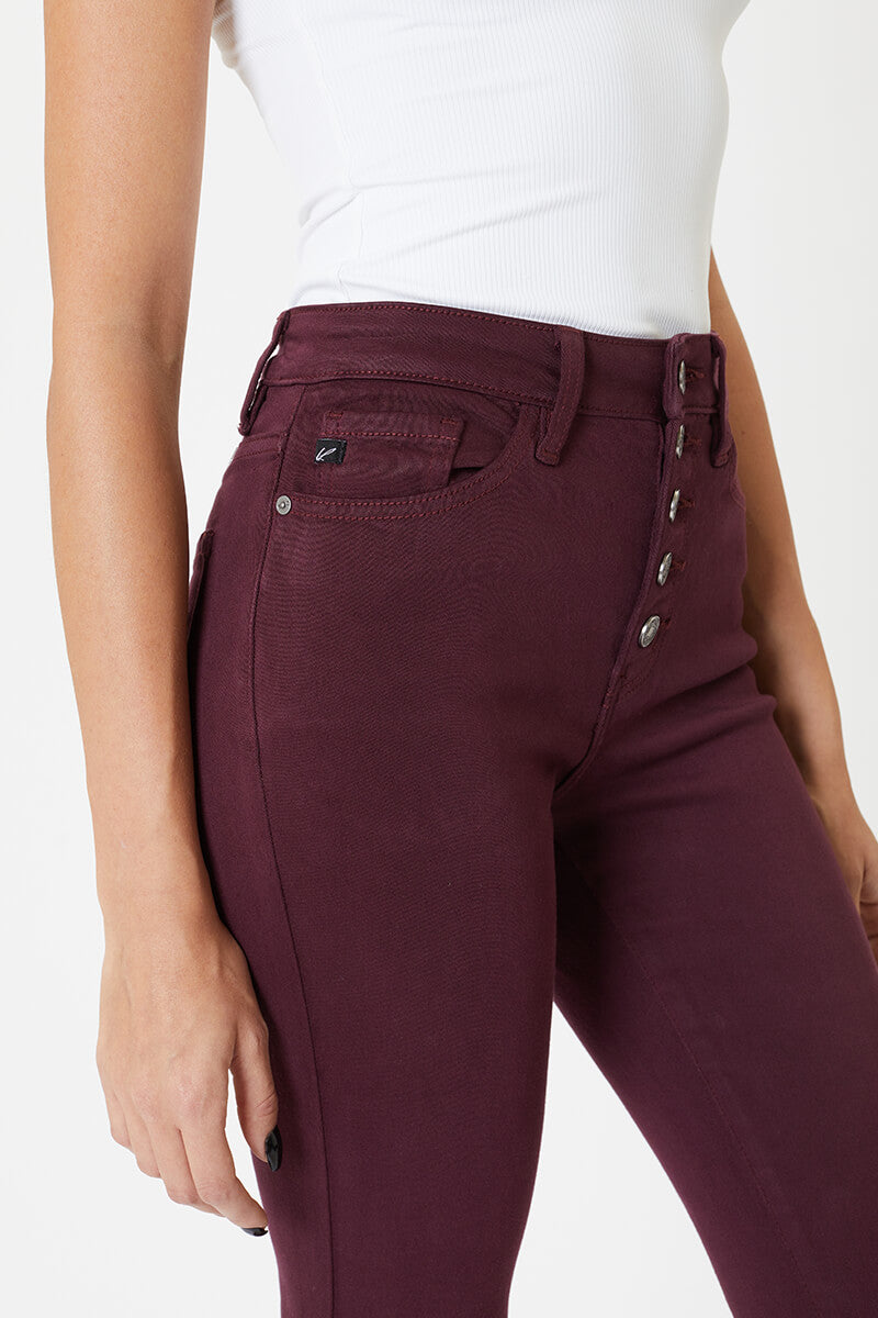 PREORDER: KanCan High rise burgundy super skinny