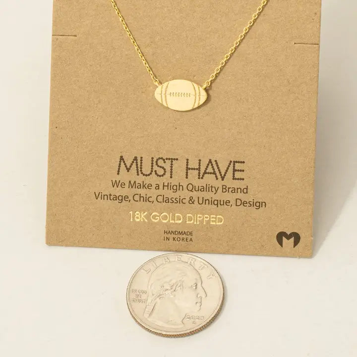 PREORDER: Dainty Football Pendant Necklace