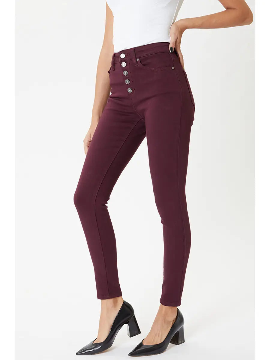 PREORDER: KanCan High rise burgundy super skinny