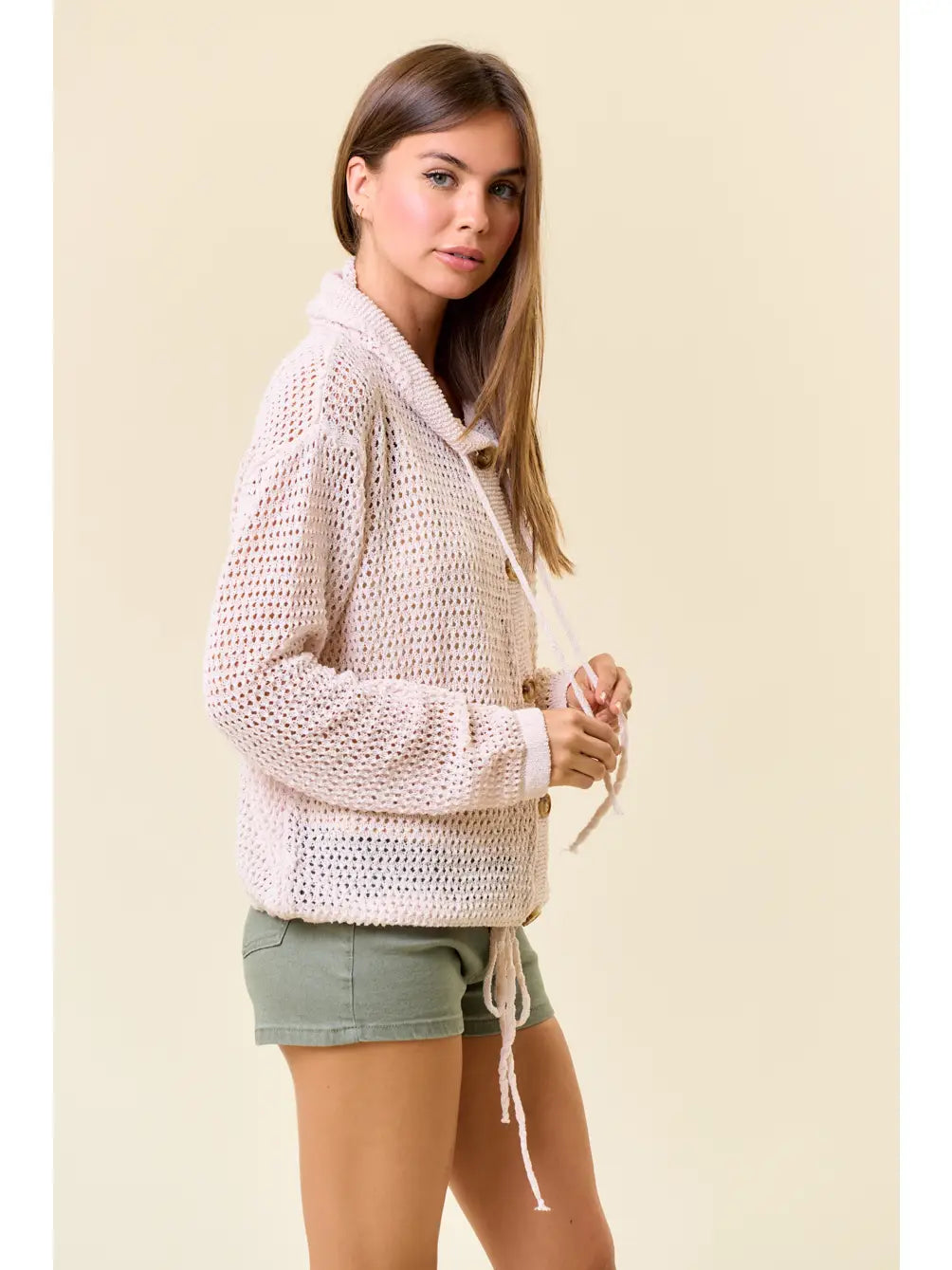 PREORDER: Fisher Net Hoodie Cardigan