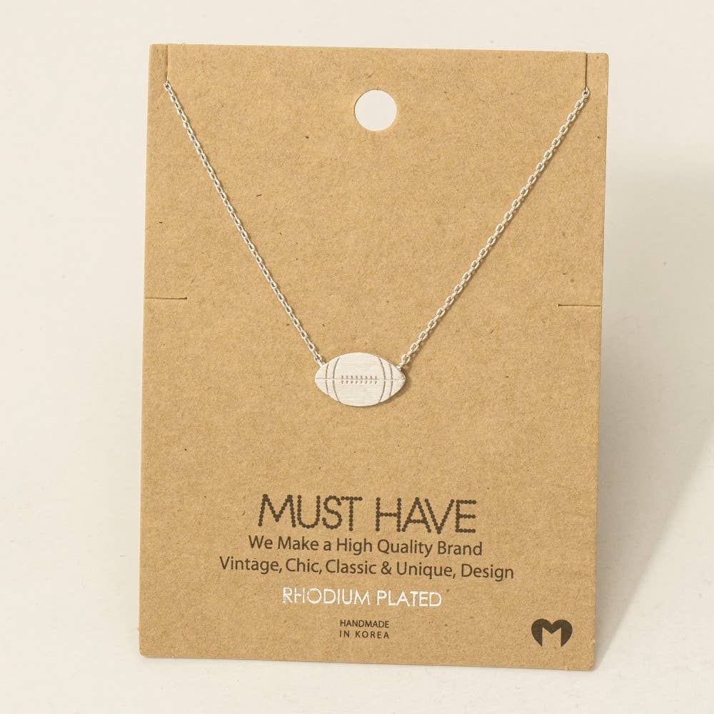 Dainty Football Pendant Necklace
