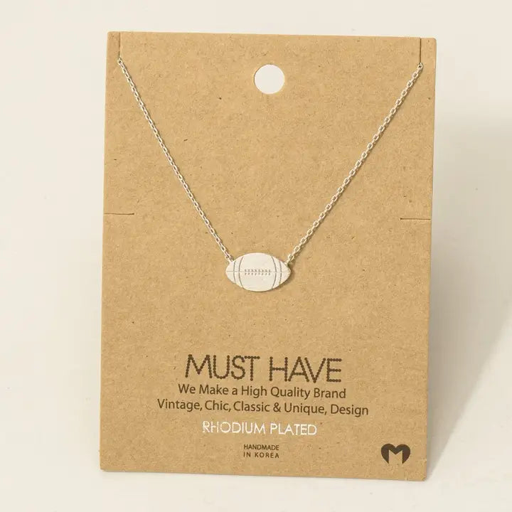PREORDER: Dainty Football Pendant Necklace