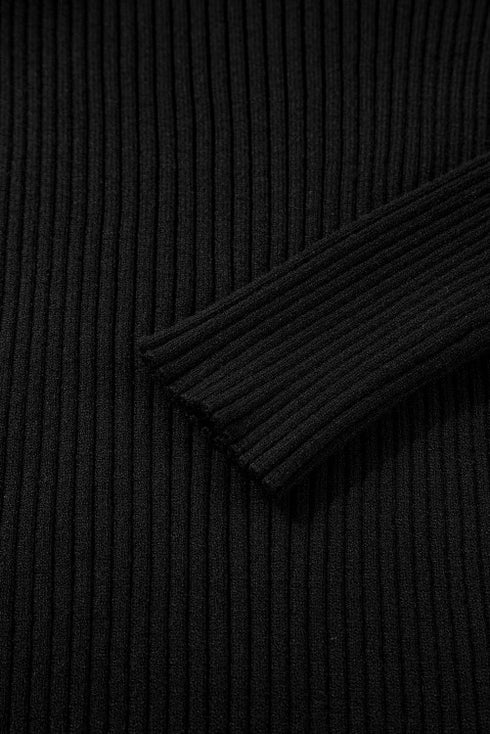 PREORDER: Black Ribbed Cold Shoulder