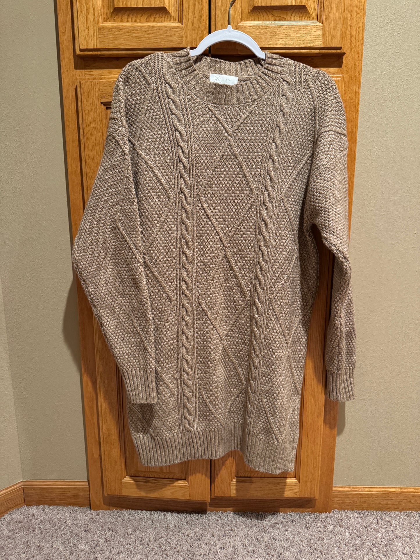 Cable Knit Sweater Dress