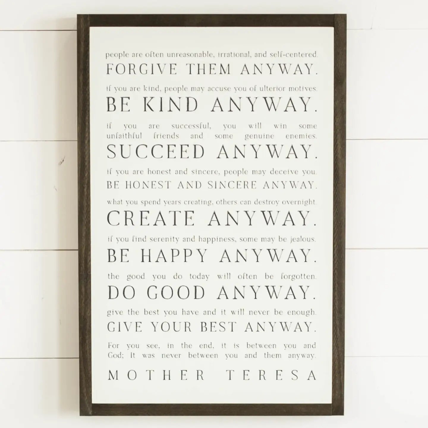 PREORDER: Love Them Anyway | Mother Teresa | Wall Art