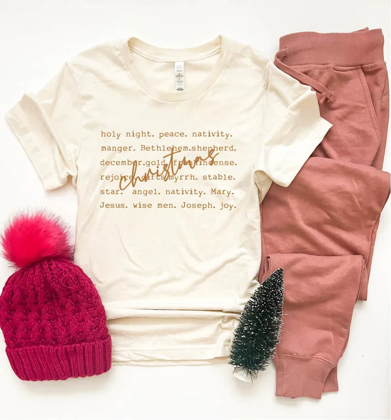 PREORDER: Christmas Words T-shirt (Nativity)