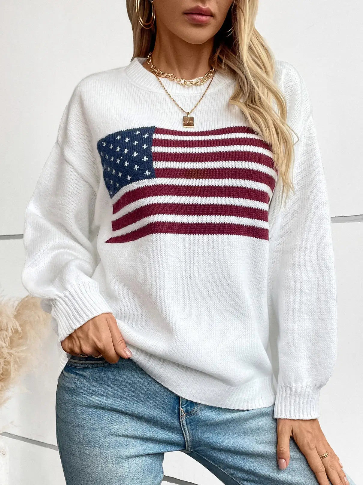 PREORDER: 4th of July American Flag Crewneck Sweater