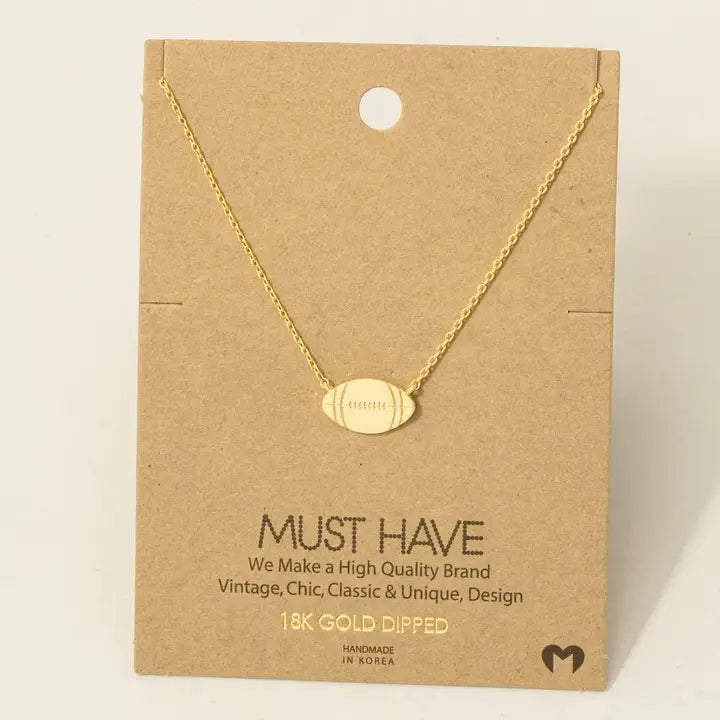 PREORDER: Dainty Football Pendant Necklace