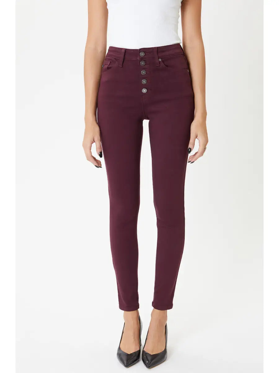 PREORDER: KanCan High rise burgundy super skinny