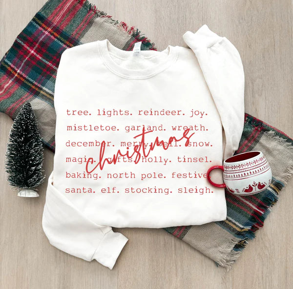 PREORDER: Christmas words basic sweatshirt