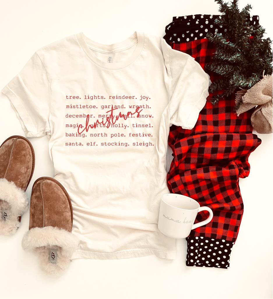 PREORDER: Christmas words tee