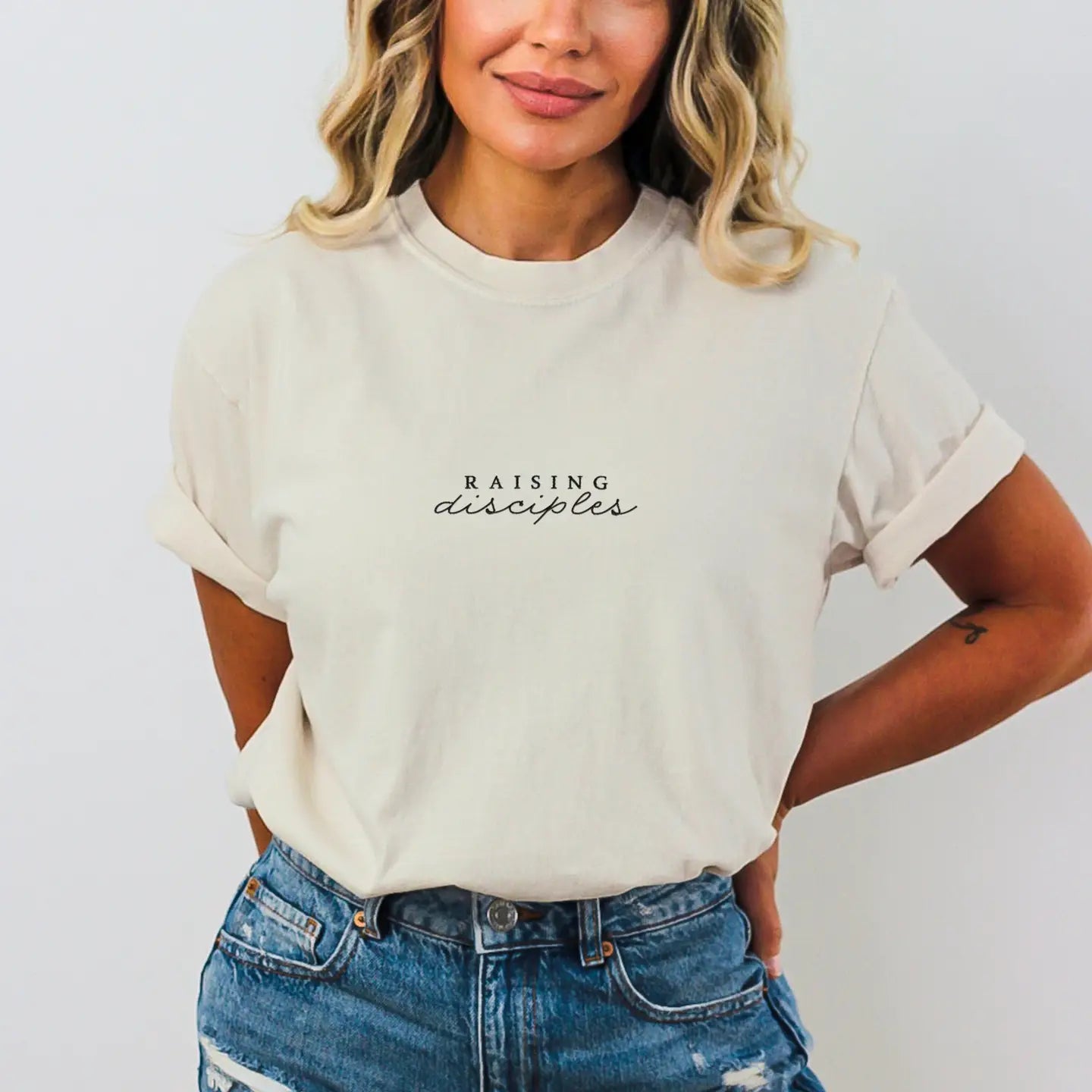 Raising Disciples Embroidered Comfort Colors Christian Shirt