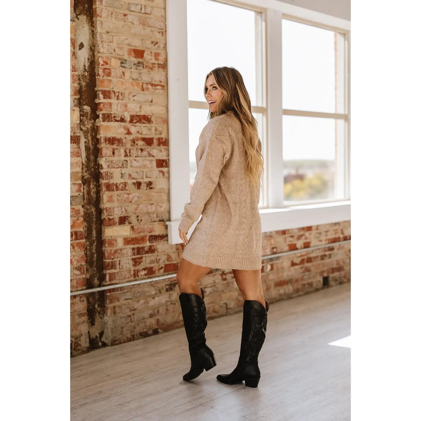 Cable Knit Sweater Dress