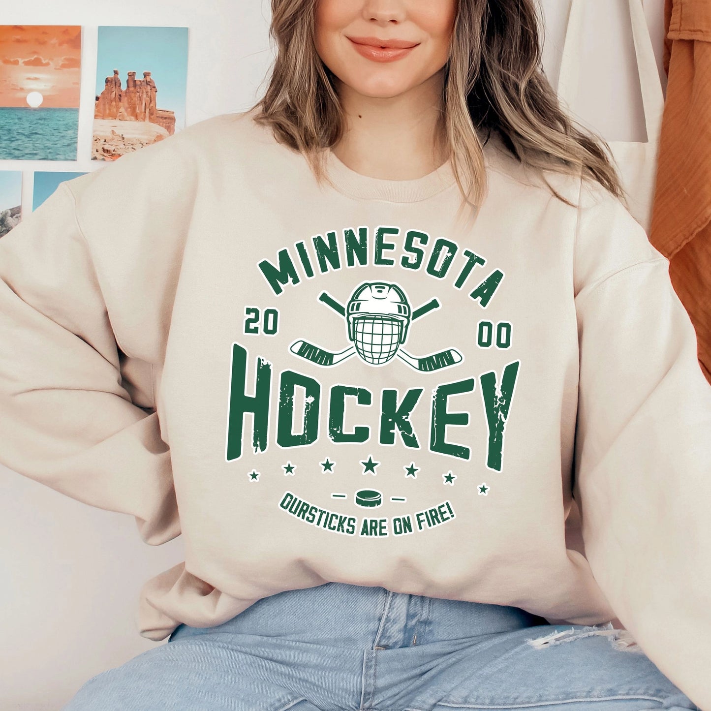 PREORDER: Retro Minnesota Wild Hockey Crewneck Sweatshirt