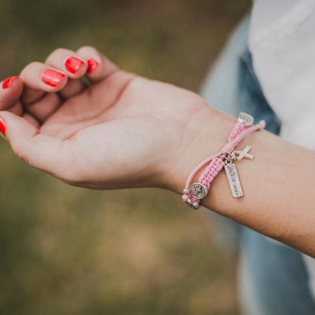 Blessings For A Cure Bracelet - Pink / Silver