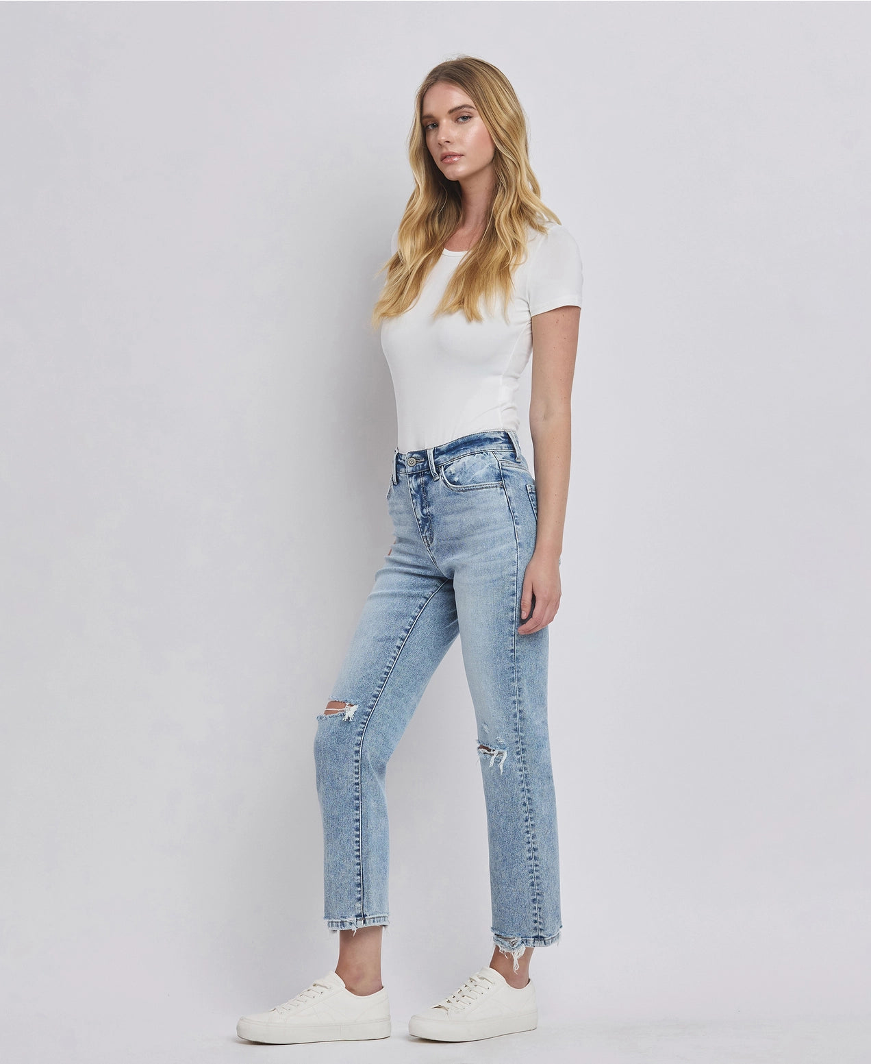 PREORDER: Flying Monkey High Rise Distressed Straight Jeans