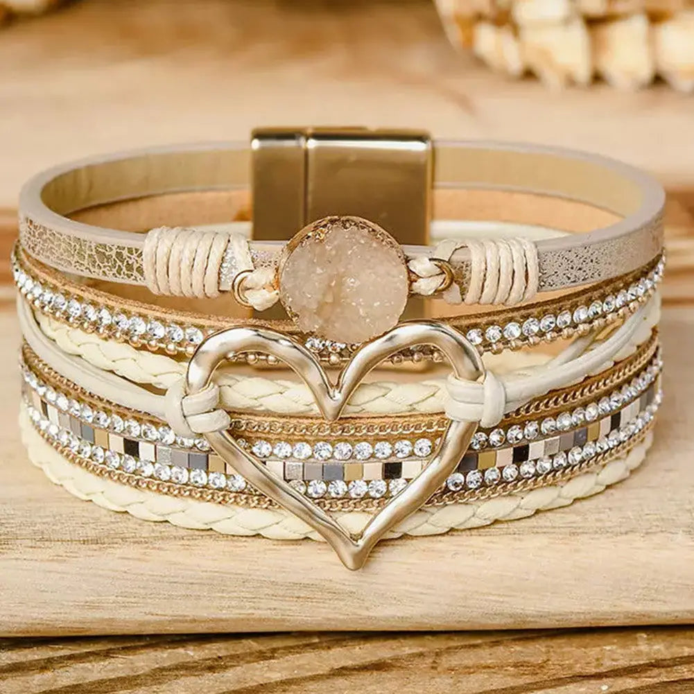 PREORDER: Beige Bohemian Magnetic Buckle Bracelet