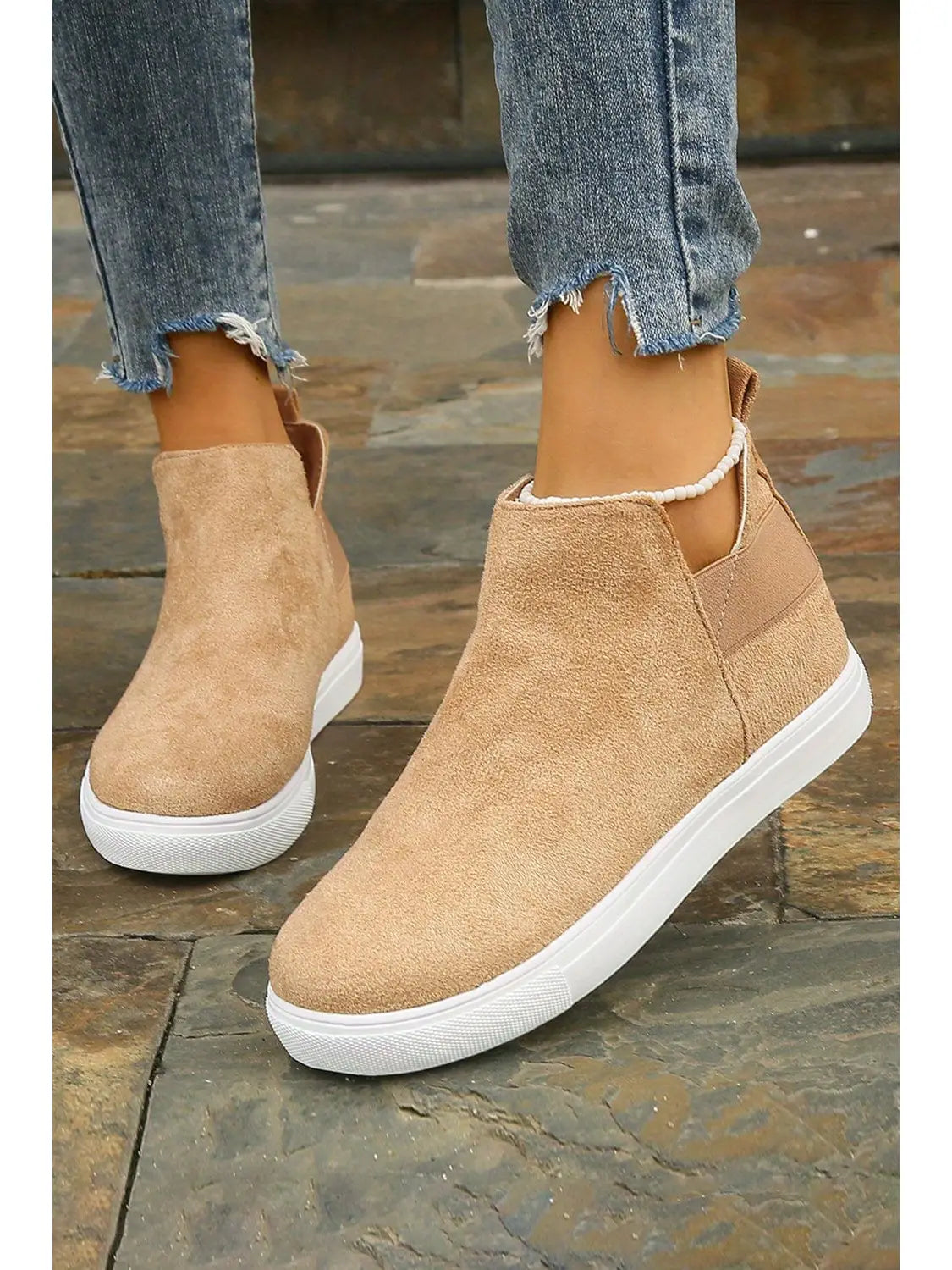 PREORDER: Camel High Top Slip-On Casual Sneakers