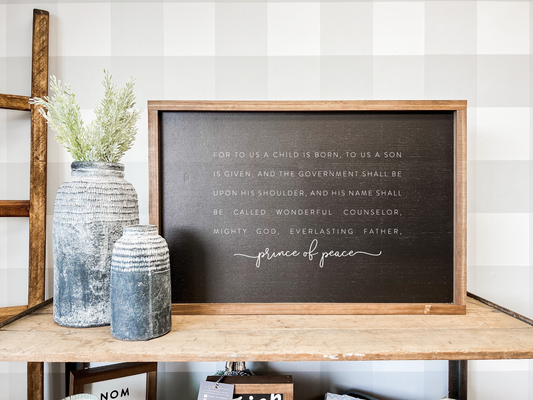 For To Us A Child Is Born | Christmas Home Decor