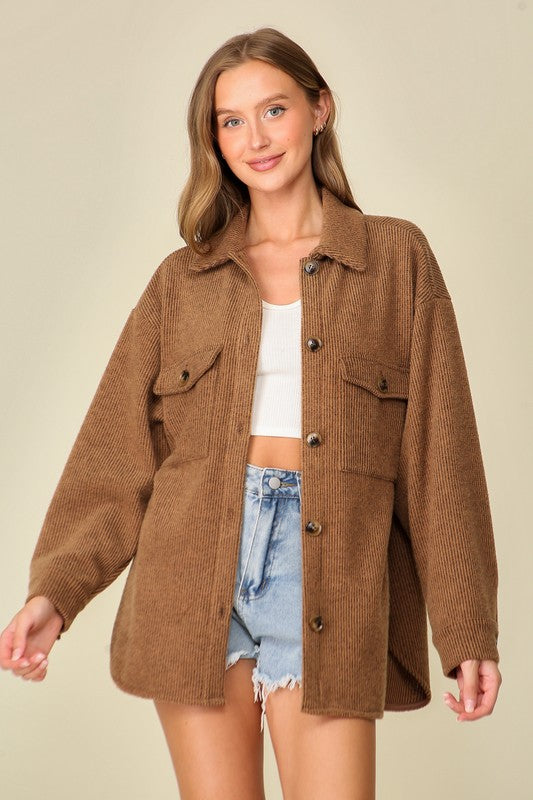 PREORDER: Brushed Waffle Knit Shacket