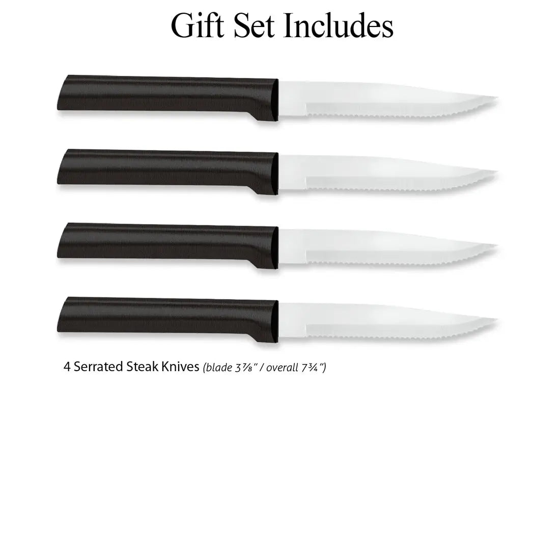 PREORDER: Rada Black Four Serrated Steak Knives Gift Set