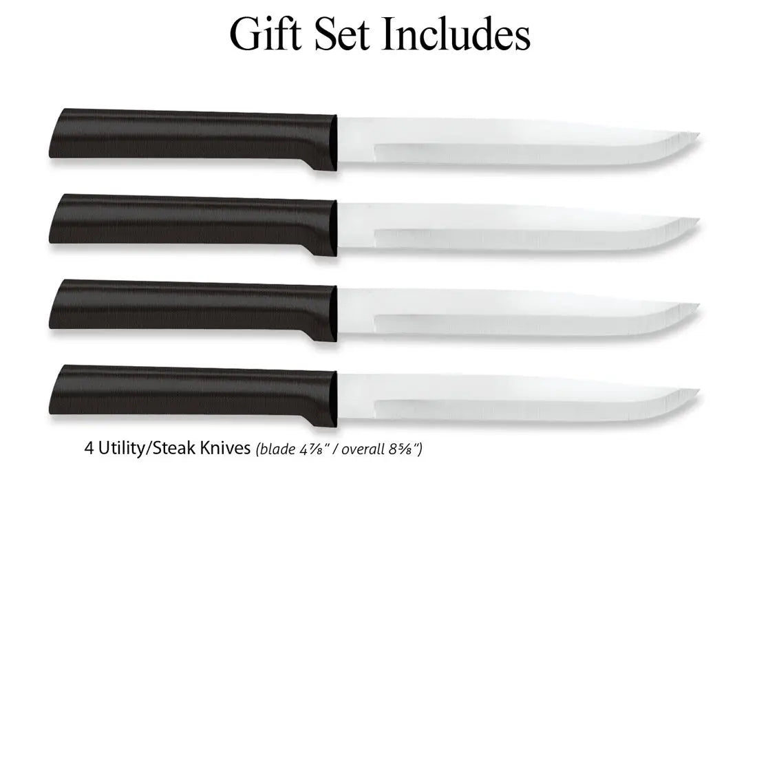 PREORDER: Rada Black Four Utility/Steak Knives Gift Set