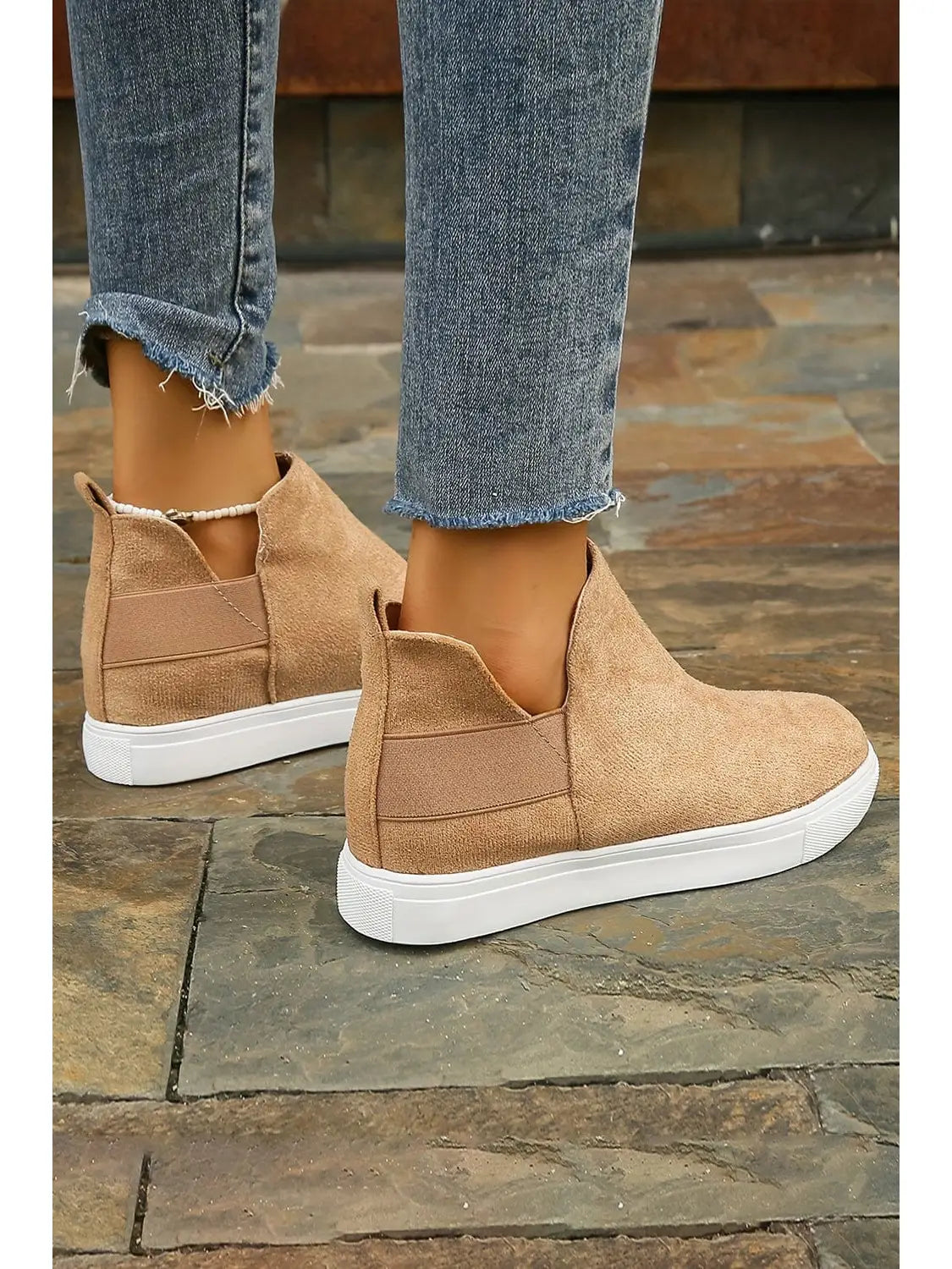 PREORDER: Camel High Top Slip-On Casual Sneakers