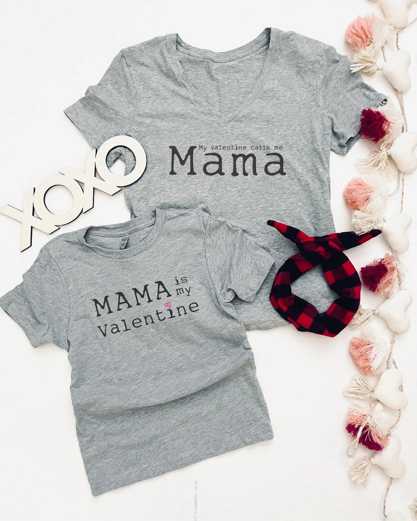 PREORDER: My Valentine Calls Me Mama V-Neck Tee