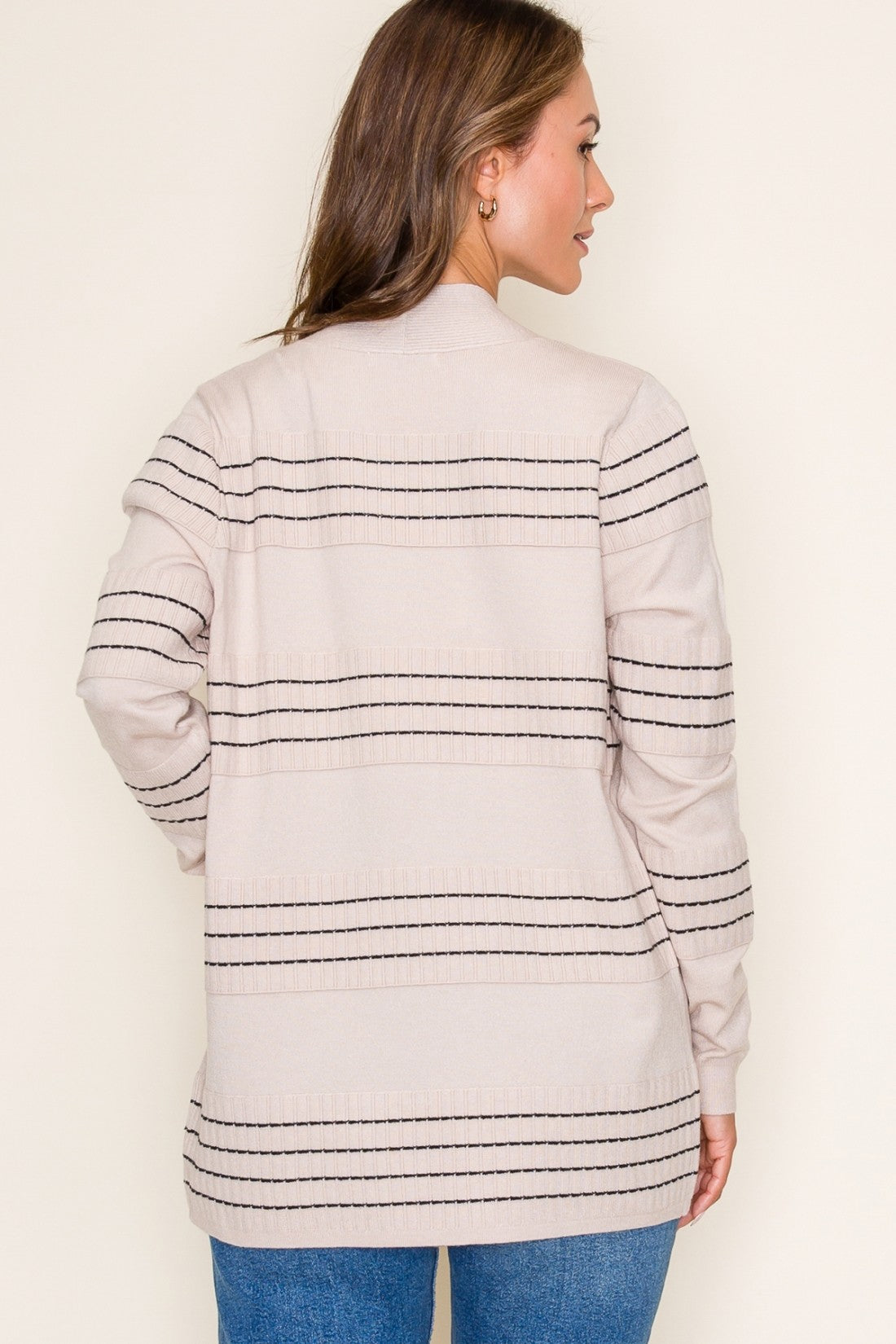 PREORDER: Staccato Stitched Strip Cardigan