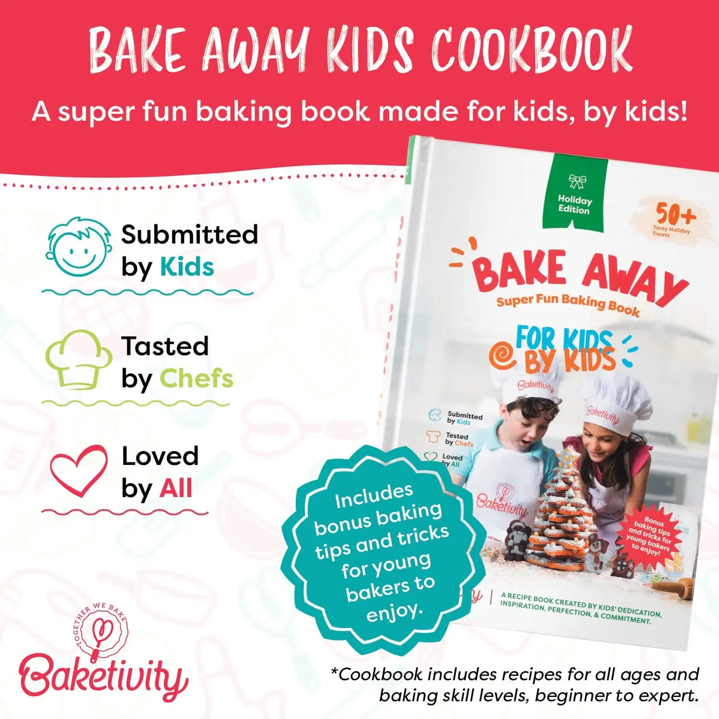 PREORDER: Bake Away Kids Baking Cookbook with Pictures