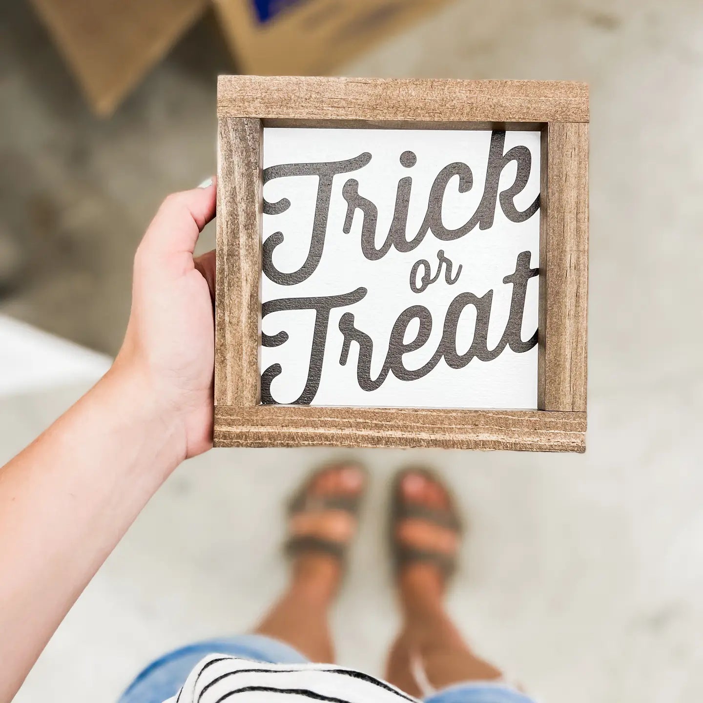 PREORDER: Trick or Treat | Halloween Wood Sign | Halloween Decor