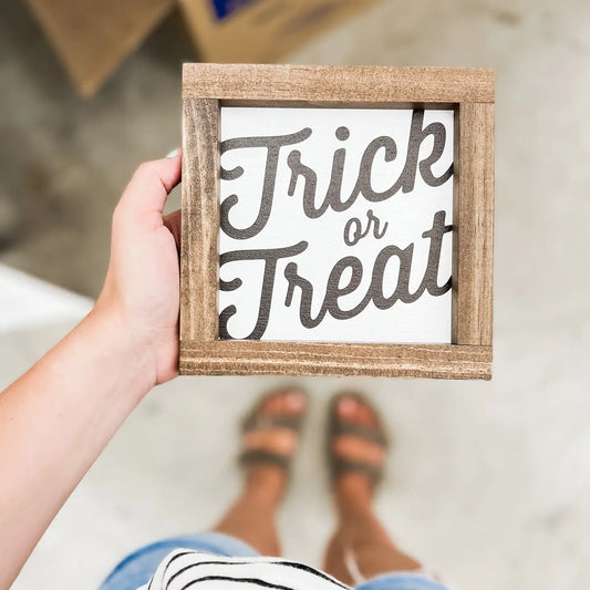 PREORDER: Trick or Treat | Halloween Wood Sign | Halloween Decor