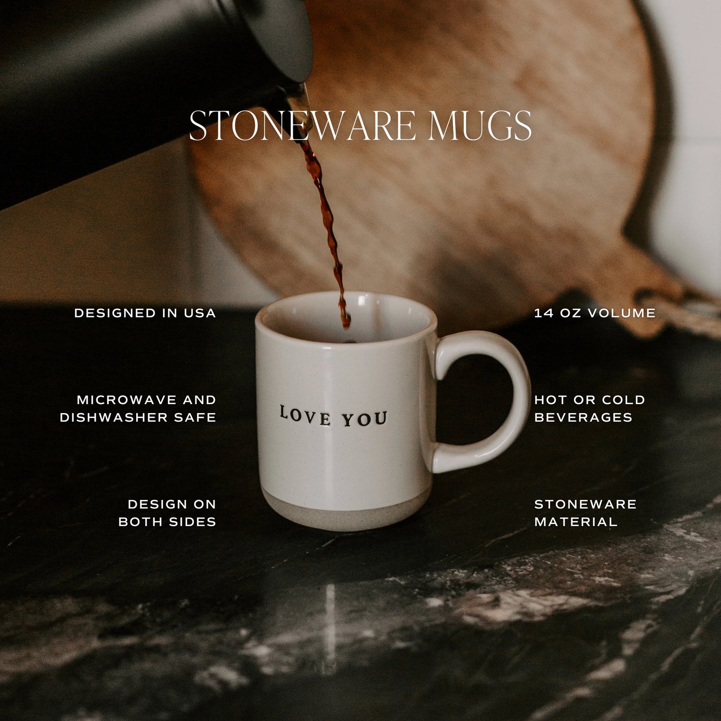 PREORDER: Heart Stoneware Coffee Mug - Home Decor & Gifts