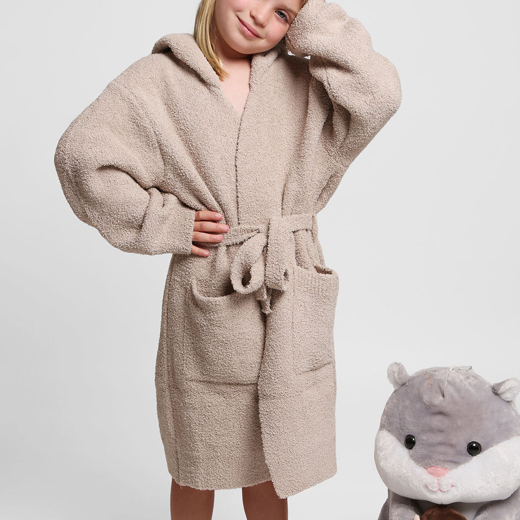 PREORDER: Children's Solid Luxury Soft Hooded Robe W Pocket