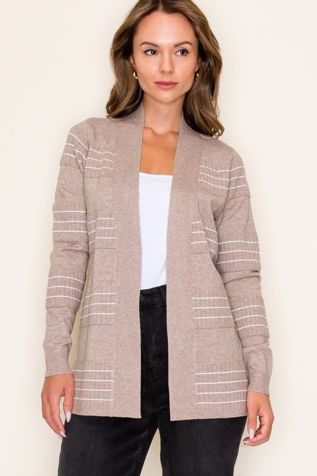 PREORDER: Staccato Stitched Strip Cardigan