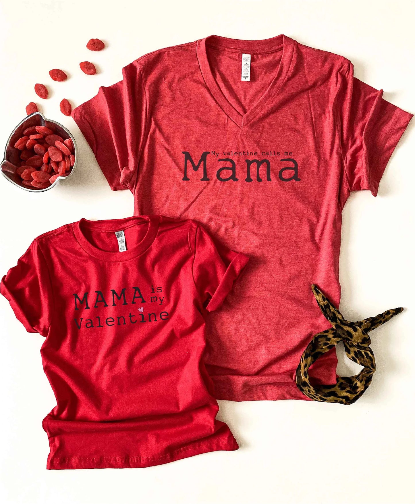 PREORDER: My Valentine Calls Me Mama V-Neck Tee