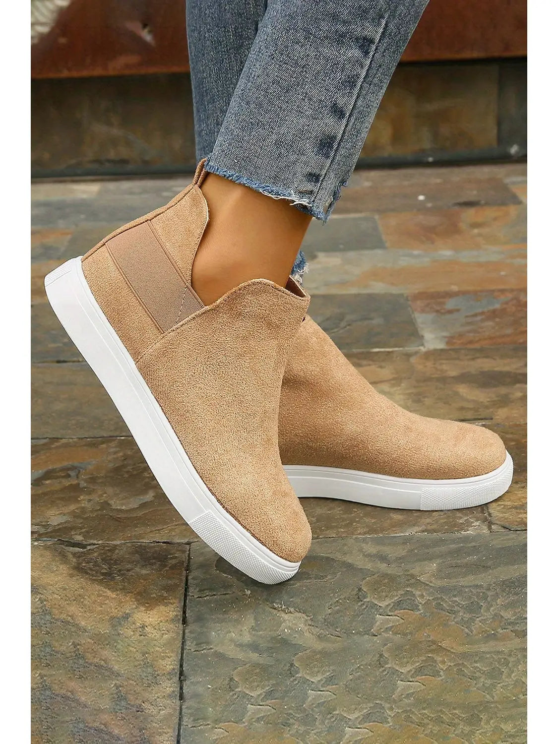 PREORDER: Camel High Top Slip-On Casual Sneakers