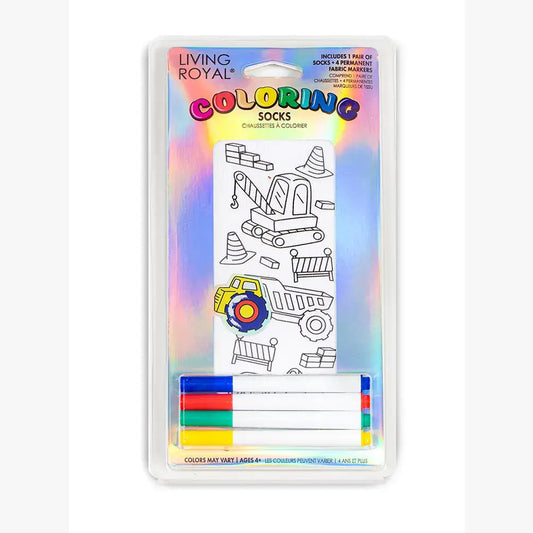 Ankle Socks - DIY Coloring Kit - Construction Zone