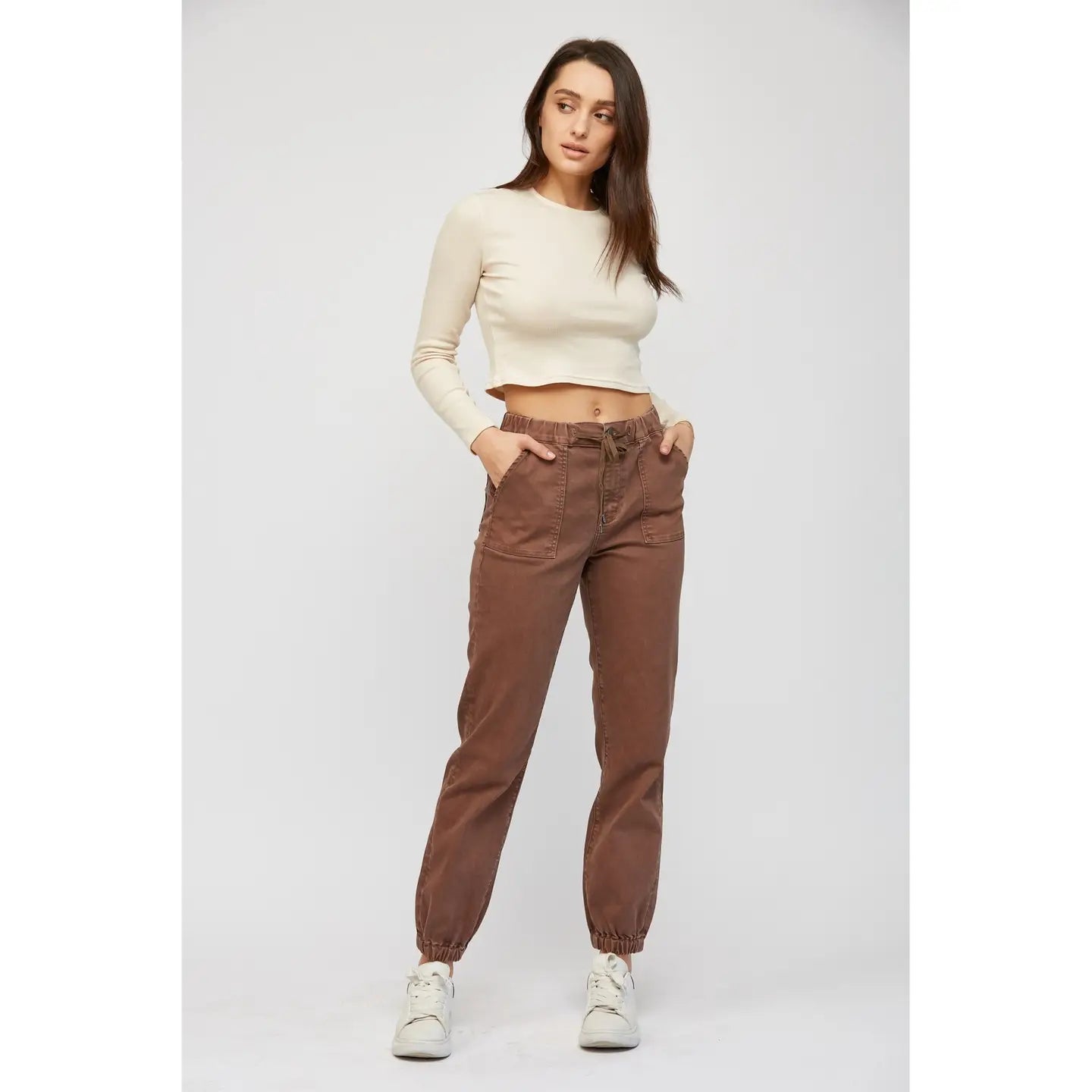 PREORDER: Mica Denim High Rise Jogger Crop